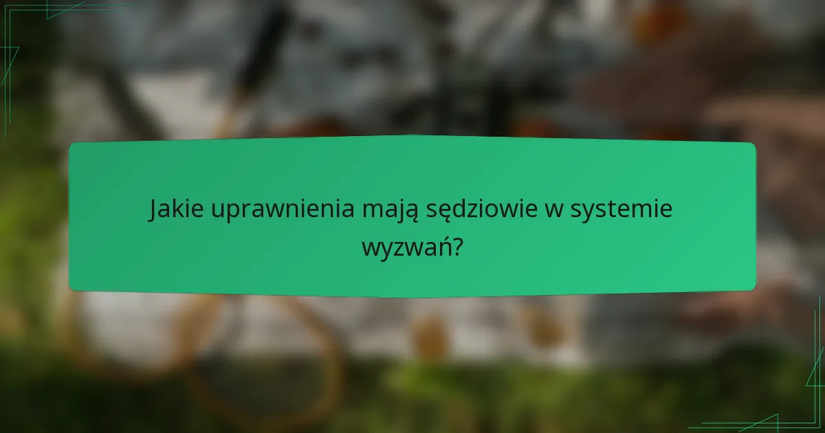 Jakie uprawnienia mają sędziowie w systemie wyzwań?